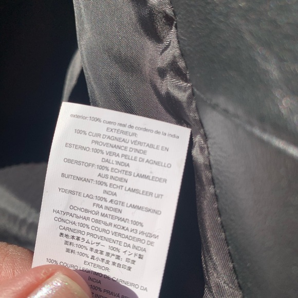 NWT Michael Kors black genuine leather moto jacket size XS - Picture 7 of 14